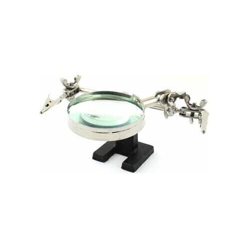 2.5X Magnifier Helping Hand Auxiliary Clamp Alligator Clip Station Stand