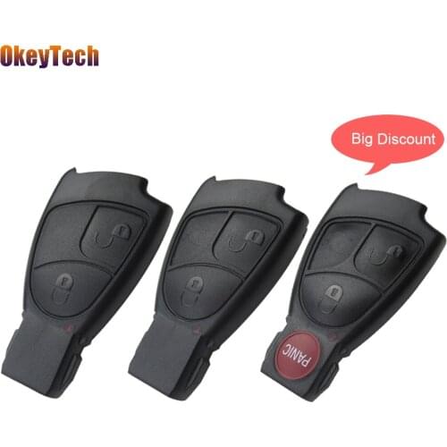 OkeyTech For Benz Mercedes B C E S ML SLK CLK Class Smart Key 2 3 4 Button Auto Remote Car Key Shell Cover Case Replacement Fob