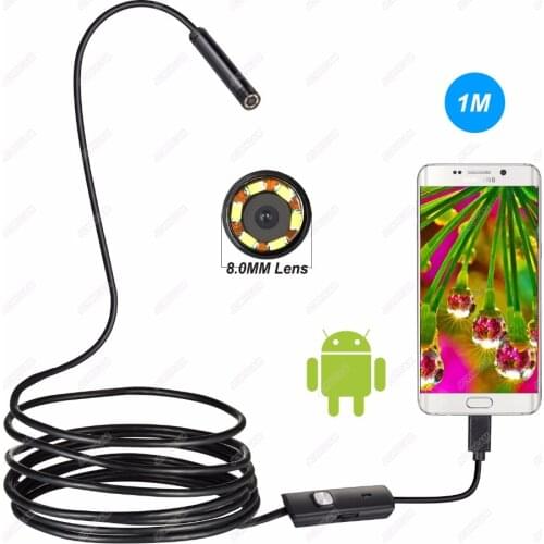 Endoscope Android USB Camera 1/2/5/10M 8mm Pipe Inspection Android Phone Endoscope Mini Camera USB Snake Waterproof Cable Camera
