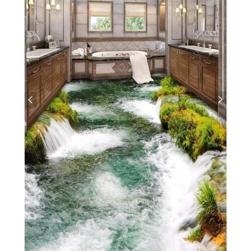 Wellyu Custom Flooring Modern Art Pebble Flower Waterproof Bathroom Living Room Wearable PVC Wallpaper from Wall Stickers