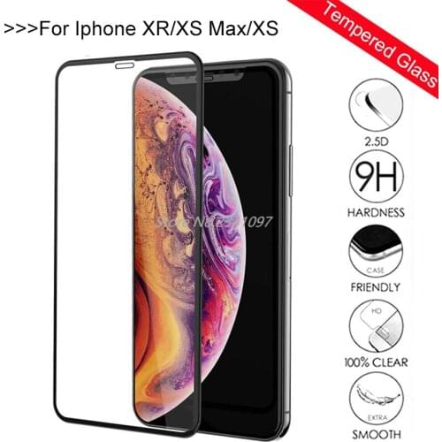 Full Cover Tempered Glass Case For iphone XS Max Screen Protector For Apple iphone XR XSMAX Protective Film on 5.8 6.1 6.5 inch