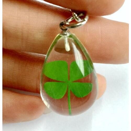 FREE SHIPPING 10 keychain real cool four leaf clover lucid back mini style jewelry