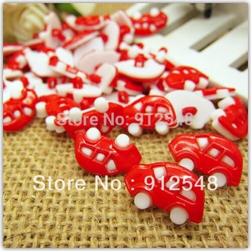 18mm*12mm 100pcs red Car plastic buttons flower buttons for children garment ,c004