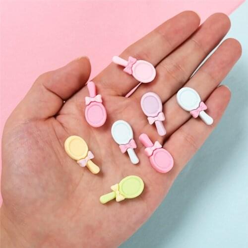 20pcs Resin Mirror Flatback Children Play House Toy For Kids Toys Birthday Gift Finny Bow Hair Flatback Jewelry Findings Crafts