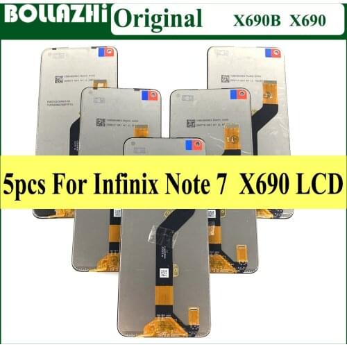 Lot 5 Piece For Infinix Note 7 LCD Display Touch Screen Digitizer Assembly Original For Infinix Note7 X690B X690 LCD 6.95"
