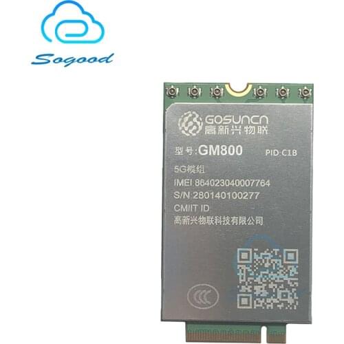5G module Gosuncn GM800 C1A C1B Qualcomm SDX55 chip SA NSA network 5G NR 4G LTE 3G Sub-6G mmWave PCIE M.2 KeyB Downlink 3.5Gbps