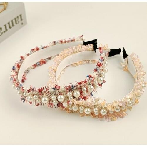 Shiny Tassel Flower Head Bands For Women Pearl Hair Hoop Bling Hairband Hair Accessories for Girls High Quality FG088