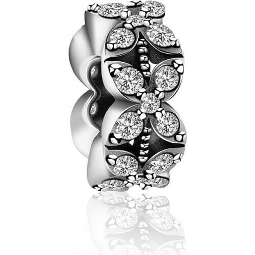2019 NEW 100% 925 Sterling Silver Four Leaf Grass Spacer Beads Charm Suitable DIY Bracelet Gift Women Original Jewelry 1761-1780