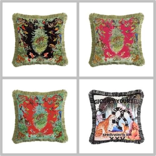 45x45cm Forest animals Sofa Pillowcase Pink Cushion Cover Throw Pillow Case Home Sofa Bed Chair Decoration 17.72x 17.72inch