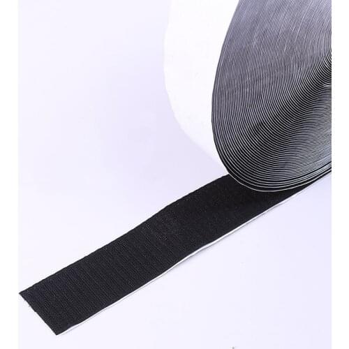 Black and white hook-and-loop fasteners self-adhesive Velcro strong adhesive buckle with nylon for DIY accessories 15/20/30/50mm