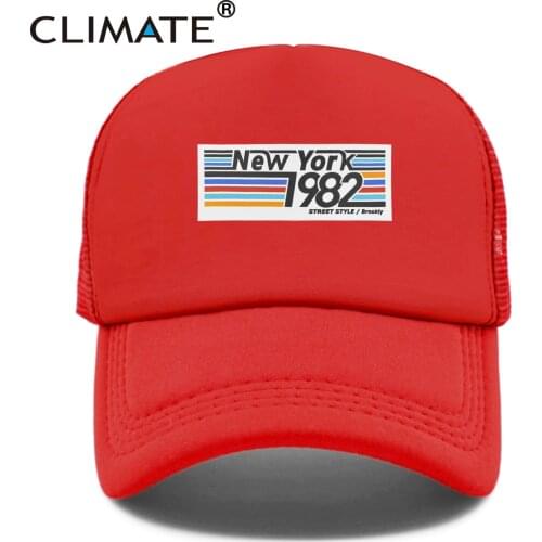 CLIMATE New York Trucker Cap Hat New York City 1982 Cool Mesh Cap Street Style Brooklyn Hip Hop Cap Hat for Men Women Youth