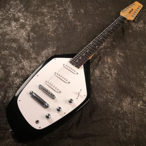 12 string electric guitar rosewood neck, black paint free shipping