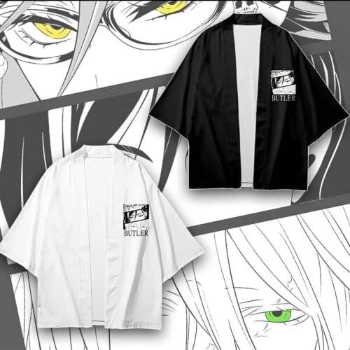 Black Butler 3D Printing Japanese Anime Kimono Haori Yukata Women/Men Fashion Summer Casual Cool Short Sleeve Streetwear