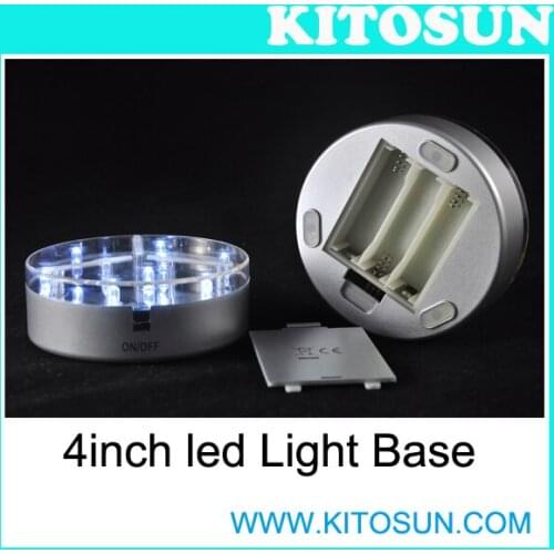 Kitosun 4inch Under Vase Lights 3AA Battery Operated 9LED White Color Wedding Party Decoration Floral Vase Base Light