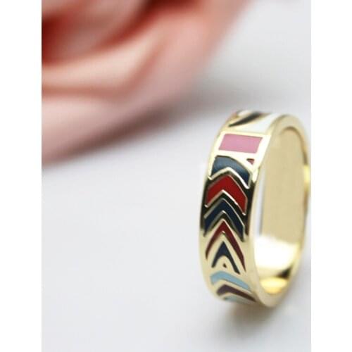Classic Colorful Keep Moving Design Enamel Jewelry Ring ,1pcs/pack