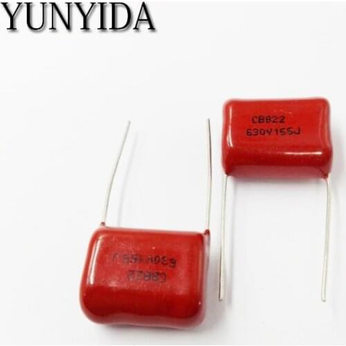 10pcs, CBB 155J 630V 1.5uF P20mm Metallized Film Capacitor 630V155J 155 630V