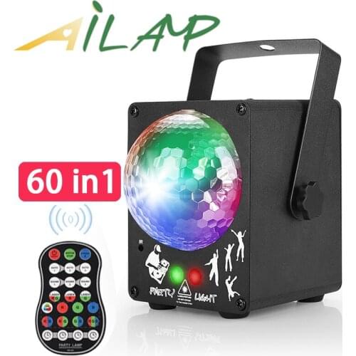 60 pattern RG laser projector stage light RI control colorful spin disco light sound control stage effect lighting ktv dj lights