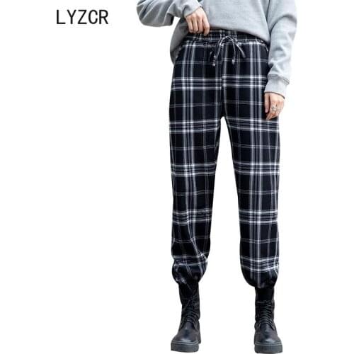 LYZCR Women's Plaid Trousers
