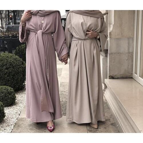 Fahion Muslim Dresses Dubai Abayas Women Muslimah fake two pieces Robe Musulmane Turkish Kaftan Robe full length Worship Service