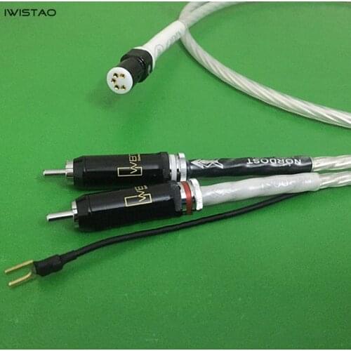 IWISTAO Music Ribbon ODIN LP Tonearm Vinyl Record Player Signal Cable 7N OFC 5-Pin Cardas gold-plated Connector WBR RCA 1m /1.5m