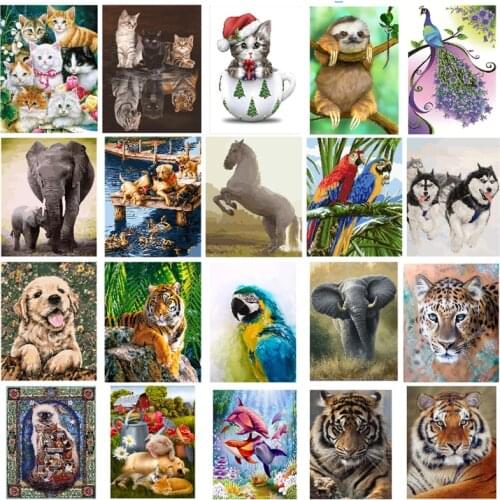 20 animals cute and lively diamond painting cross stitch diamond painting available