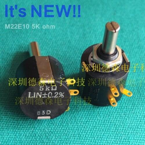 New!!! 10 turns Potentiometer M22E10 5K ohm Basic construction Wirewound multiturn type 2W 5000 ohm
