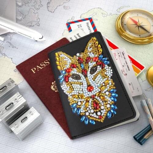 Chirstmas DIY Special Shaped Diamond Painting PU Leather Passport Protection Cover New Year Gift Embroidery Craft