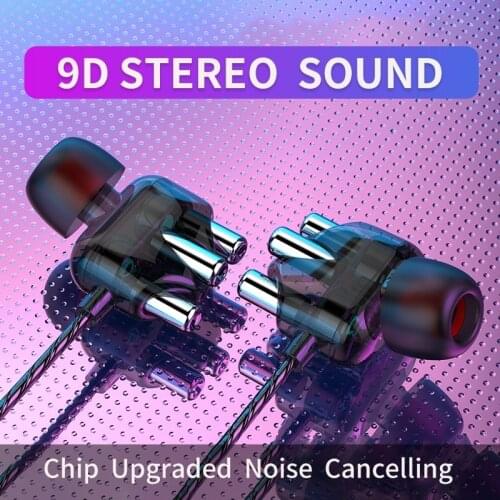 QIXTWO 9D Stereo Wired Earphone In-Ear Sport Headset with Mic Mini Earbuds Earphones For IPhone Huawei P9 Lite P10 Xiaomi Mi 9