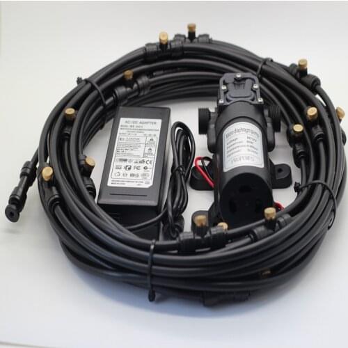 S083 ENTENCO 12m (40feet) Misting Cooling System With 12V 60W Micro High Pressure Self Priming Diaphragm Pump and Power Supply