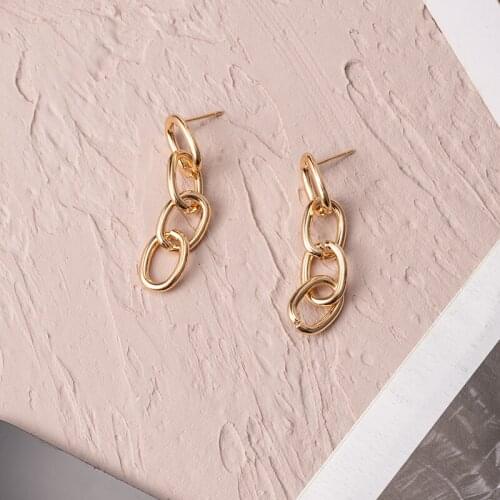 Womens Earrings Gold Unusual Drop Earrings for Women Fashion Vintage Gold Chain Tassel Earrings 2020 Trend Irregular Jewelry