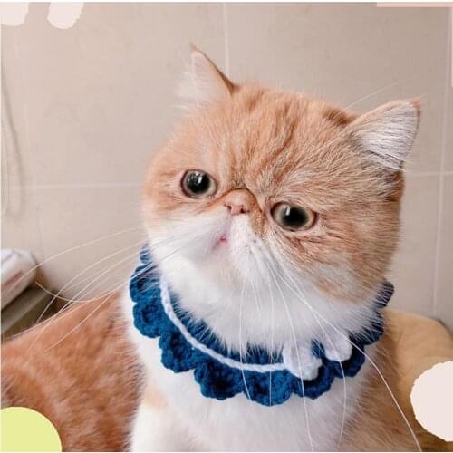 Manual knitting wool Collar for Cats Cute