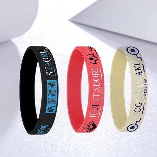 Anime Jujutsu Kaisen Cosplay Silicone Bracelet Gojo Satoru Itadori Yuji Charm Bracelets for Men Women Carnival Party Accessory