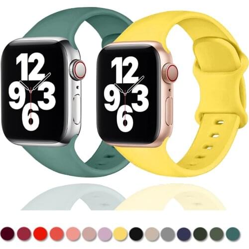 Silicone Strap For Apple Watch band 44mm 40mm 38mm 42mm 44 mm Rubber watchband smartwatch correa bracelet iWatch 3 4 5 6 se band