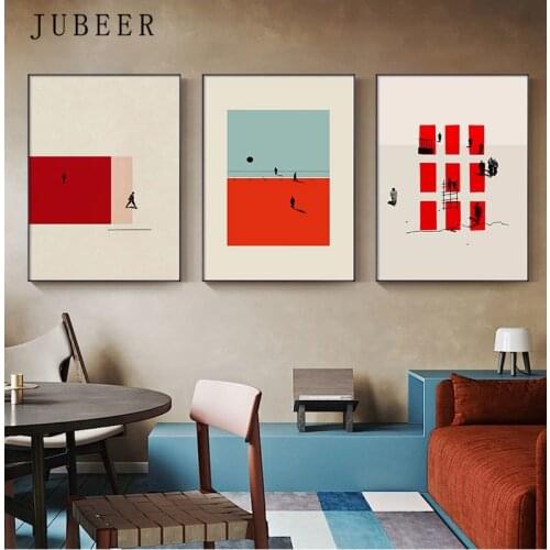 Nordic Figure Canvas Painting Humorous Posture Wall Art Prints Modern Wall Art Colorful Picture for Living Room Unique Poster