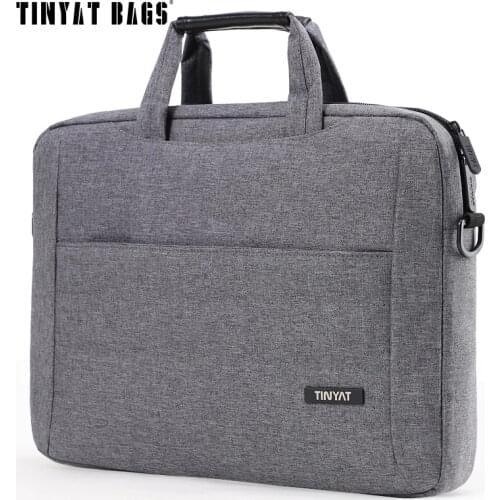 TINYAT Mens bag Laptop bag for 14 Briefcase Handbag Nylon Laptop Case Women Crossbody bag Waterproof Sling bag Gray 513