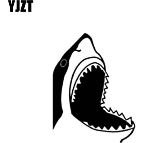YJZT 11.4cm*15cm Personality Ocean Life Great White SHARK Vinyl Car Sticker Car-styling Decal Black Silver C11-0308