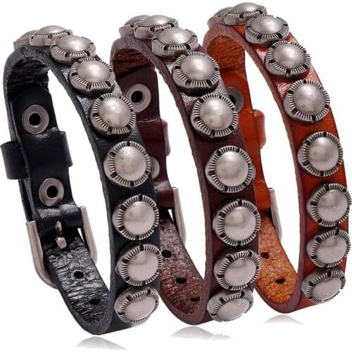 Punk Jewelry Vintage Cowhide Bracelet Personality Creative Leather Bracelet