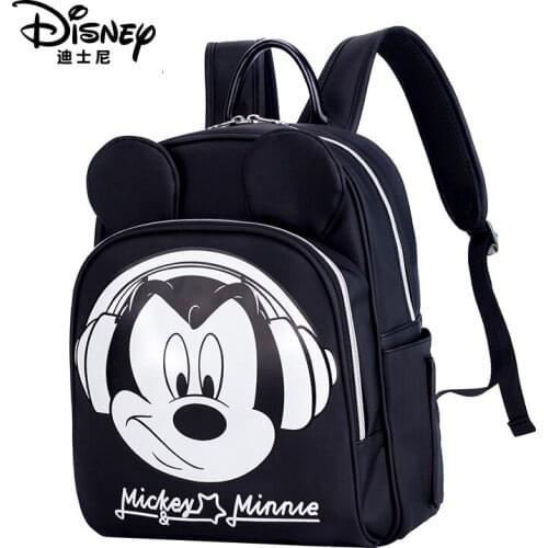 Disney Minnie Backpack Mommy Waterproof Diaper Bag Baby Bottle Pocket Large Capacity Big Face Mickey Womens Handbag Girl Hobos