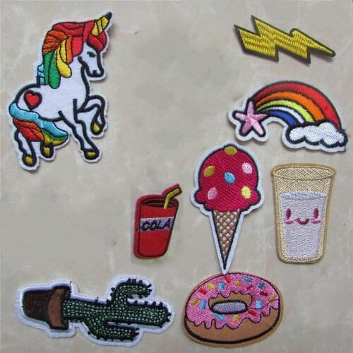 High quality cartoon pattern hot melt adhesive applique embroidery patches stripes DIY clothing accessory C2236-C2248