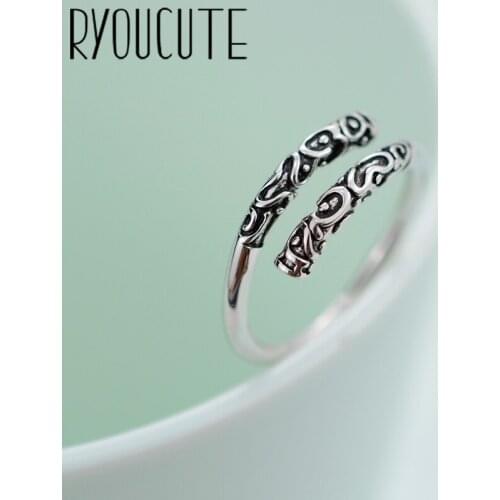 Vintage Silver Color Open Rings for Women Bijoux Gift Female Adjustable Size Finger Rings Anillos Wholesale