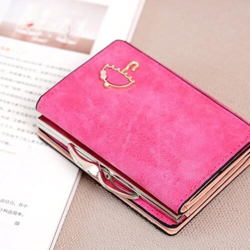 Women Carteira Umbrella Scrub Leather Clutch Trifold Wallet Money Bag Holder Purse Small Wallet Female Short Wallet Credit Cards
