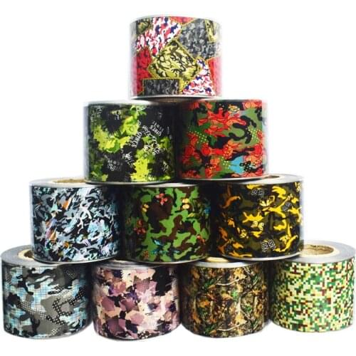 10Roll Camouflage Print Nail Foils Army Style Nail Art Wraps Patch Gel 50m*4cm DIY Transfer Sticker Beauty Decals Decoration