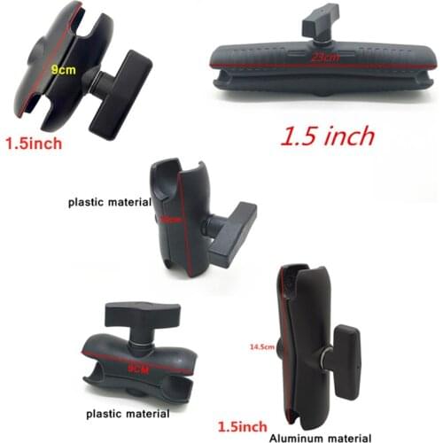 Aluminium or Plastic 1.5 inch Ballhead Mount Double Socket Arm for with 1.5 inch Ball Base Mount Motorcycle Camera Arm
