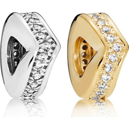 Shimmering Wish Spacer Beads for Charms Bracelets Pave Stone Sterling Silver 925 Jewelry Crystal Charm Beads for Jewelry Making