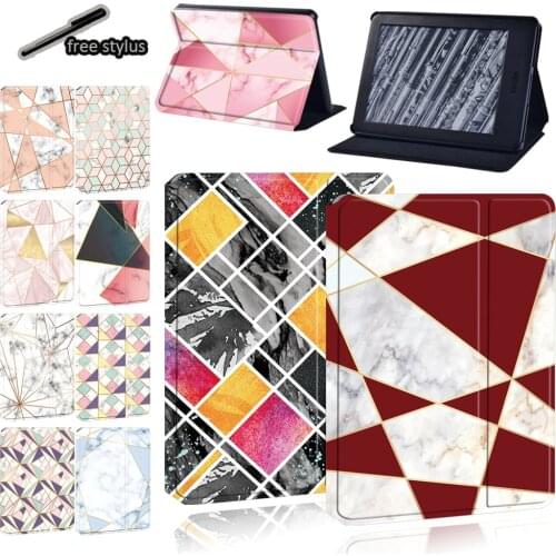 Tablet Case for Amazon Kindle Paperwhite 4/1/2/3/Kindle 10th Gen 2019/Kindle 8th Gen 2016 Leather Cover Case + Free Stylus