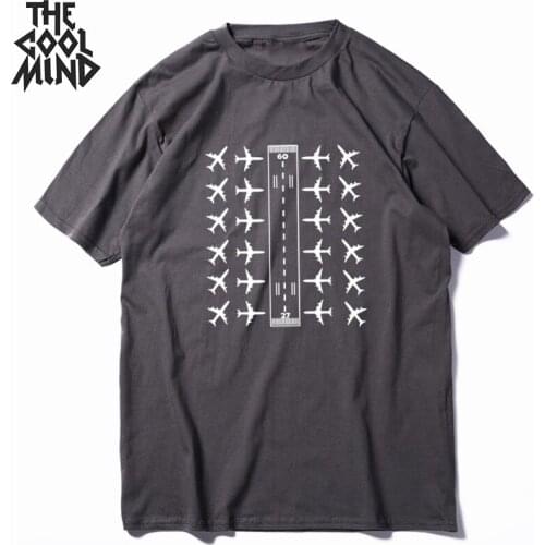 COOLMIND 100% cotton short sleeve cool airport men T shirt casual cool summer men tshirt o-neck tshirt mens tee shirt PL0153