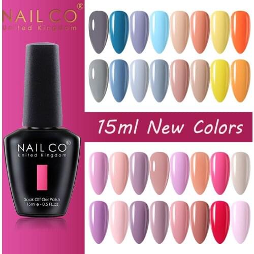 NAILCO 15ml Color Gel Varnish Painting Nail Gel Polish Hybrid Manicute Set Need Base Top Coat Gelpolish For Nail Art UV LED Lamp