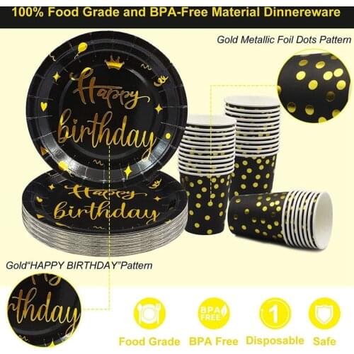 Birthday Plates and Napkins Disposable Party Supplies Paper Cups and Straws Suitable for Birthday Tableware