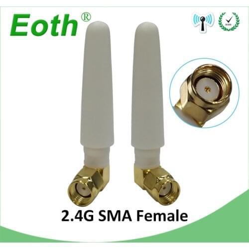 5pcs 2.4G wifi antenna RP-SMA connector 2~3dbi wifi antenna 2.4GHzantena wi fi white Small size bend rod aerial for wifi router