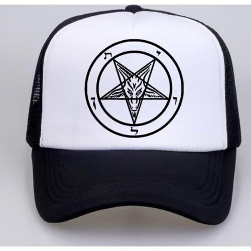 Hot Pentagram Gothic Occult Satan New Mens Fashion brand Baseball cap Summer cool Mesh Trucker hat Men snapback hats